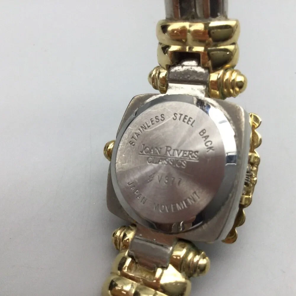Joan Rivers Two-Tone Gold and Silver Pyramid Bracelet Watch